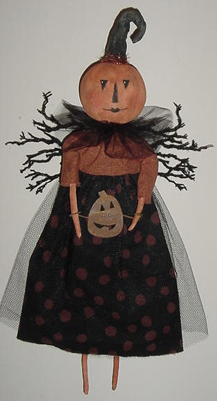 Primitive Halloween Pumpkin Jack Doll Ornie Paper Pattern 478 